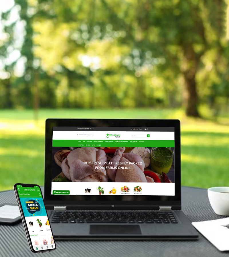 Green Server Market - Ecommerce Website + Ecommerce Mobile App